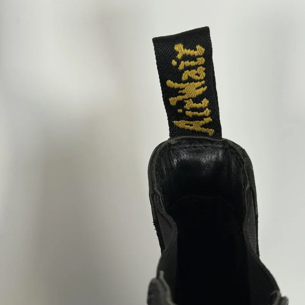 Dr Martens Boots Womens 8 Black Rometty Leather Platform Chelsea Ankle Lug Sole